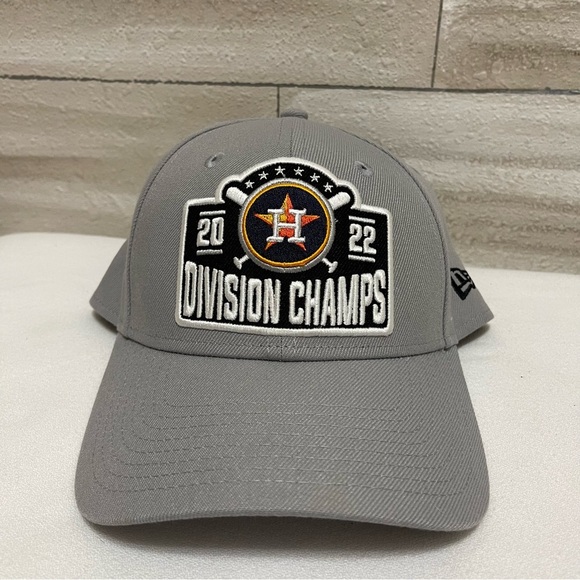 New Era Houston Astros 2022 Division Champs 9FORTY Adjustable Hat Cap Gray - Picture 2 of 10